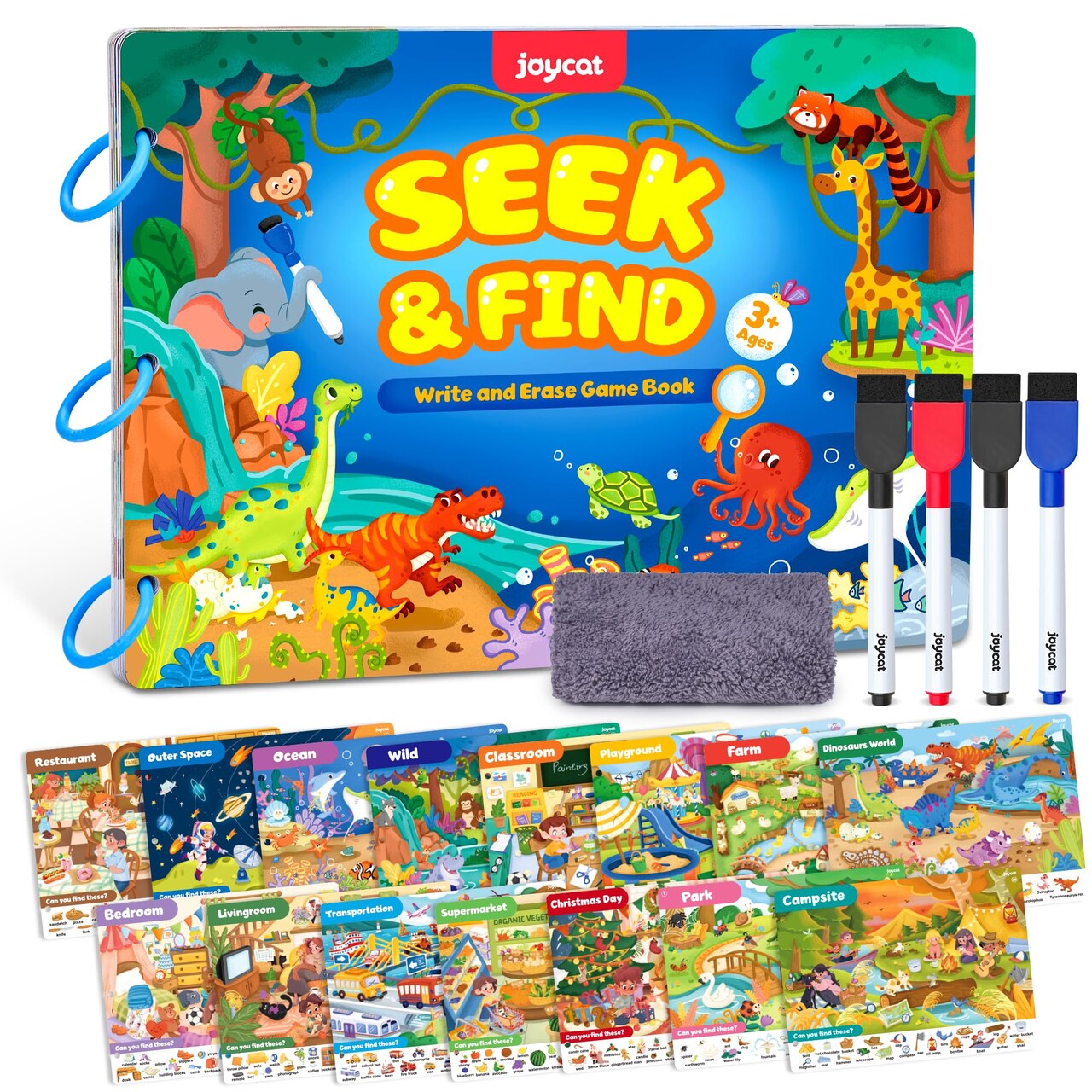 Seek & Find Game Books - Preschool Learning Activity for Toddlers & Kids Ages 3-5, Travel Activities Toys for Road Trip Car Airplane, Busy Book, Birthday Gifts for Girls and Boys Ages 4-8